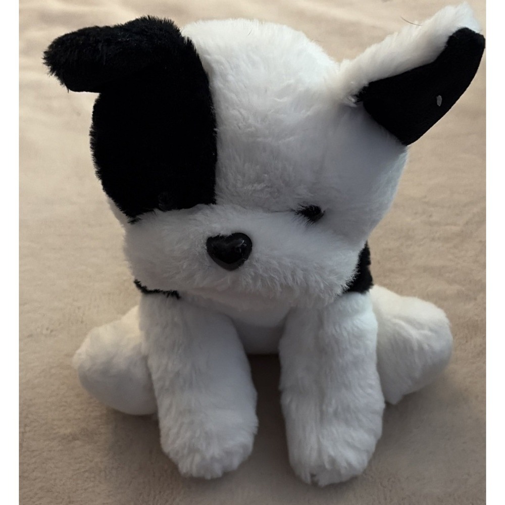Walmart French Bull Dog Plush White Black Puppy M White Dog Toy Stuffed Animal